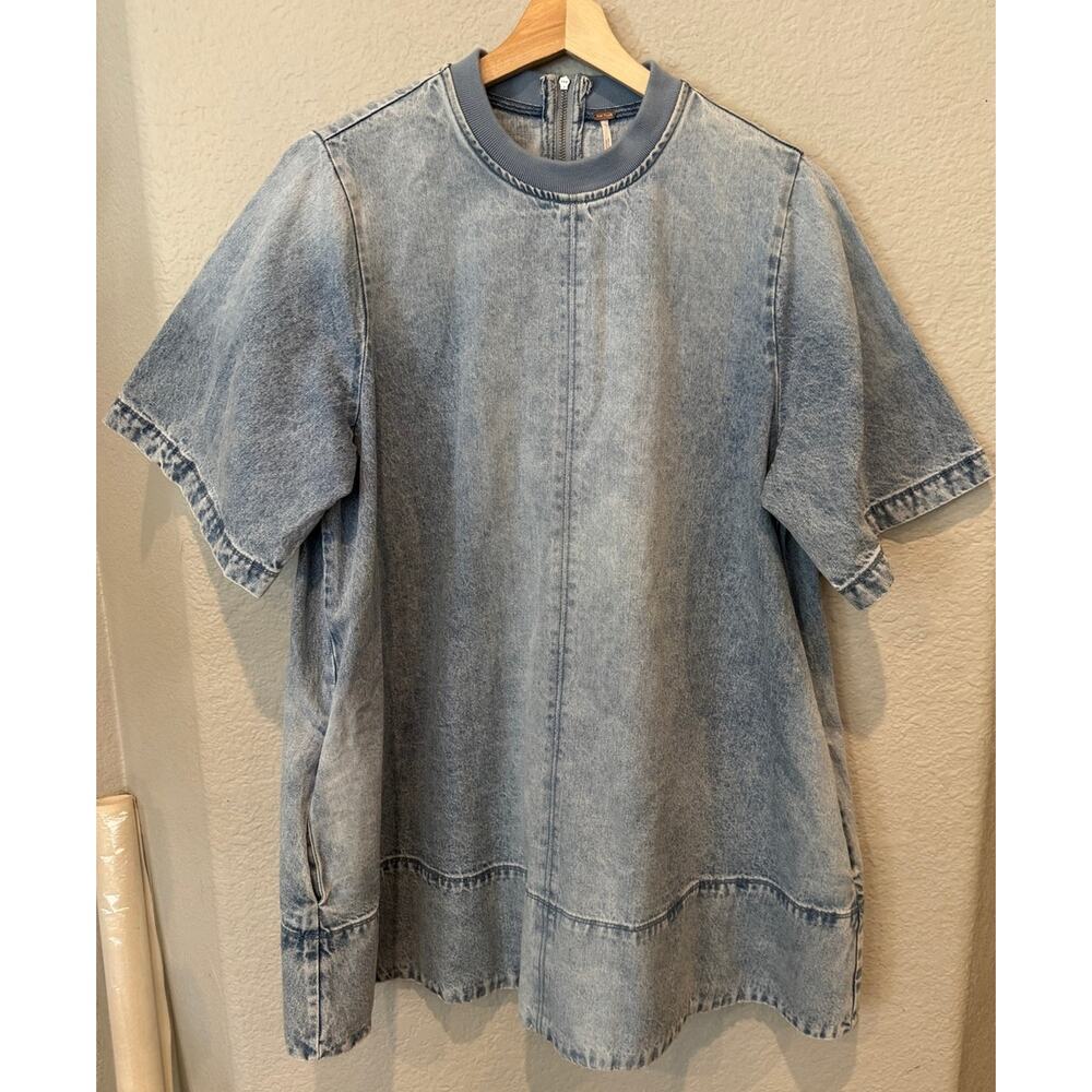 Free People Harlow Denim Minidress Size Small - Picture 11 of 13